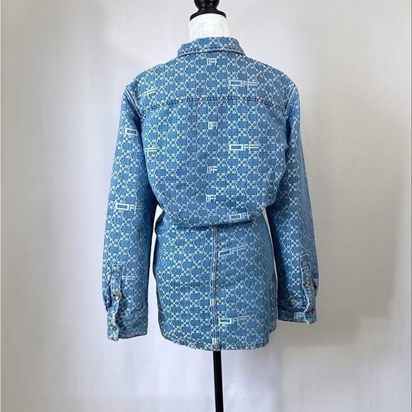Off-White Monogram Twist Long Sleeve Denim Minidress size 40/ US size 6 - Picture 8 of 16